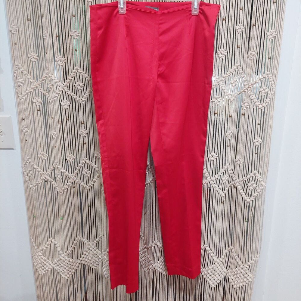 Vince Camuto Ankle Satin Straight Leg Pants Cherry Red SIZE 6 Womens